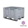 Plastic pallet boxes 1200 x 1000 mm with 3 runners