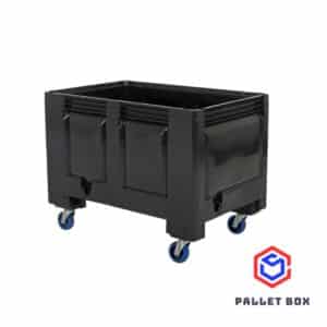 Plastic palletbox – 1200 x 800 mm – 4 wheels – black